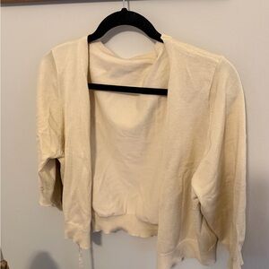 Cream Cropped Cardigan